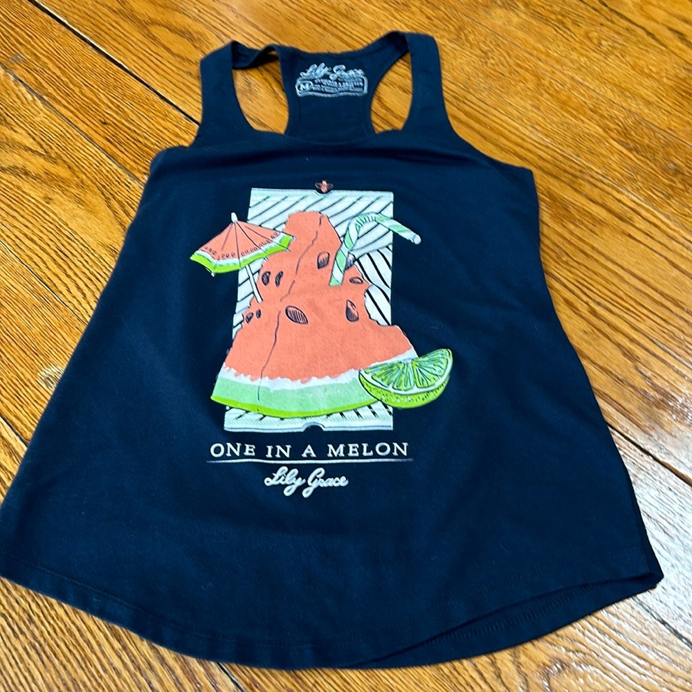 Lily Grace racer back tank top. Navy blue. Size medium.